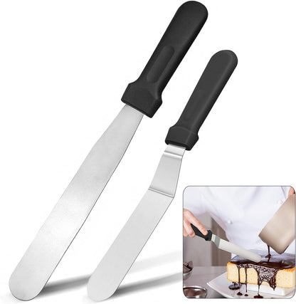 6" Small Angled Icing Spatula, Professional Food Grade Stainless Steel Cake Spatula with Sturdy & Durable Handle, Ideal for Frosting & Decorating Cakes, Baking