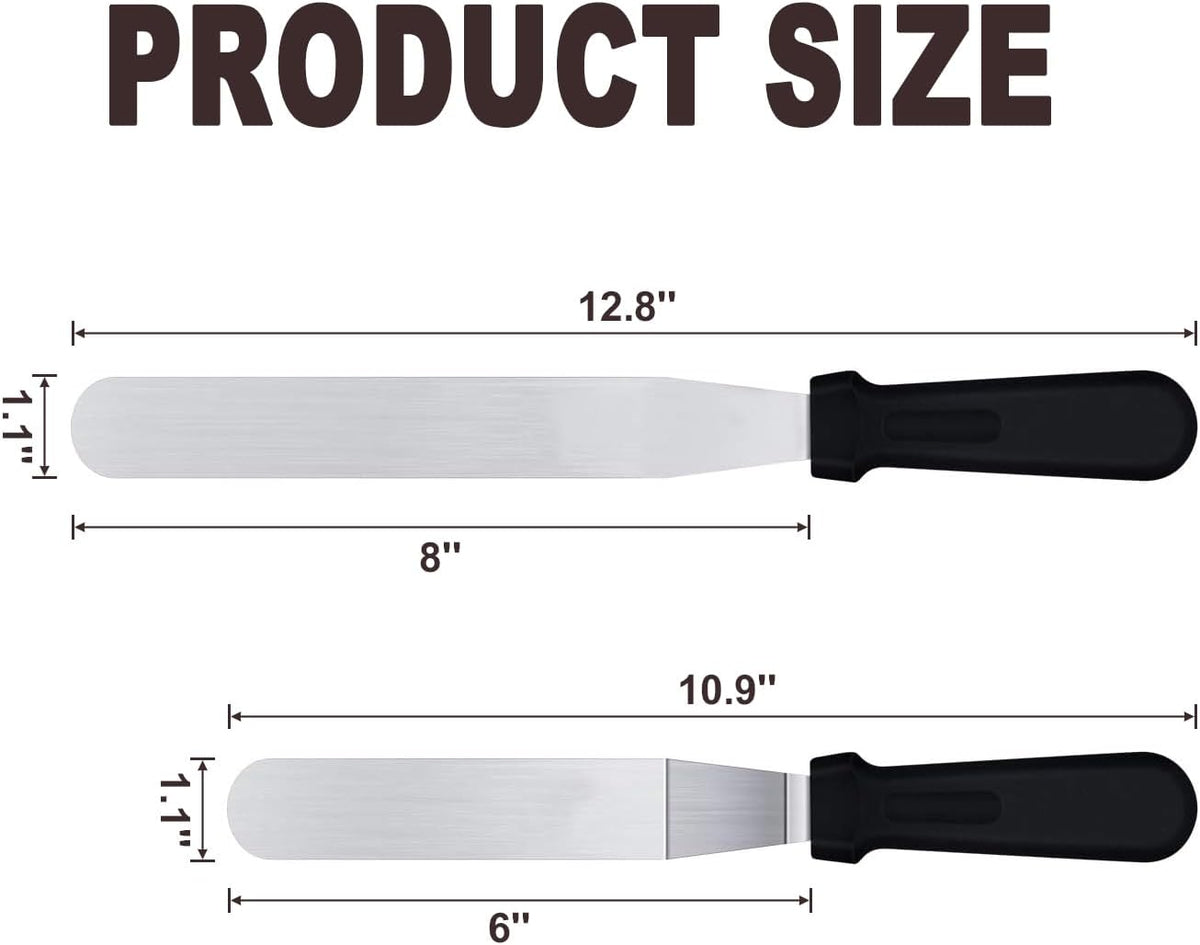 6" Small Angled Icing Spatula, Professional Food Grade Stainless Steel Cake Spatula with Sturdy & Durable Handle, Ideal for Frosting & Decorating Cakes, Baking