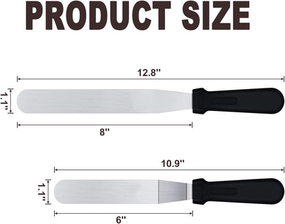 6" Small Angled Icing Spatula, Professional Food Grade Stainless Steel Cake Spatula with Sturdy & Durable Handle, Ideal for Frosting & Decorating Cakes, Baking