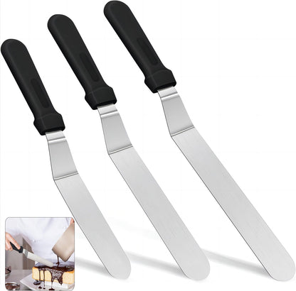 6" Small Angled Icing Spatula, Professional Food Grade Stainless Steel Cake Spatula with Sturdy & Durable Handle, Ideal for Frosting & Decorating Cakes, Baking