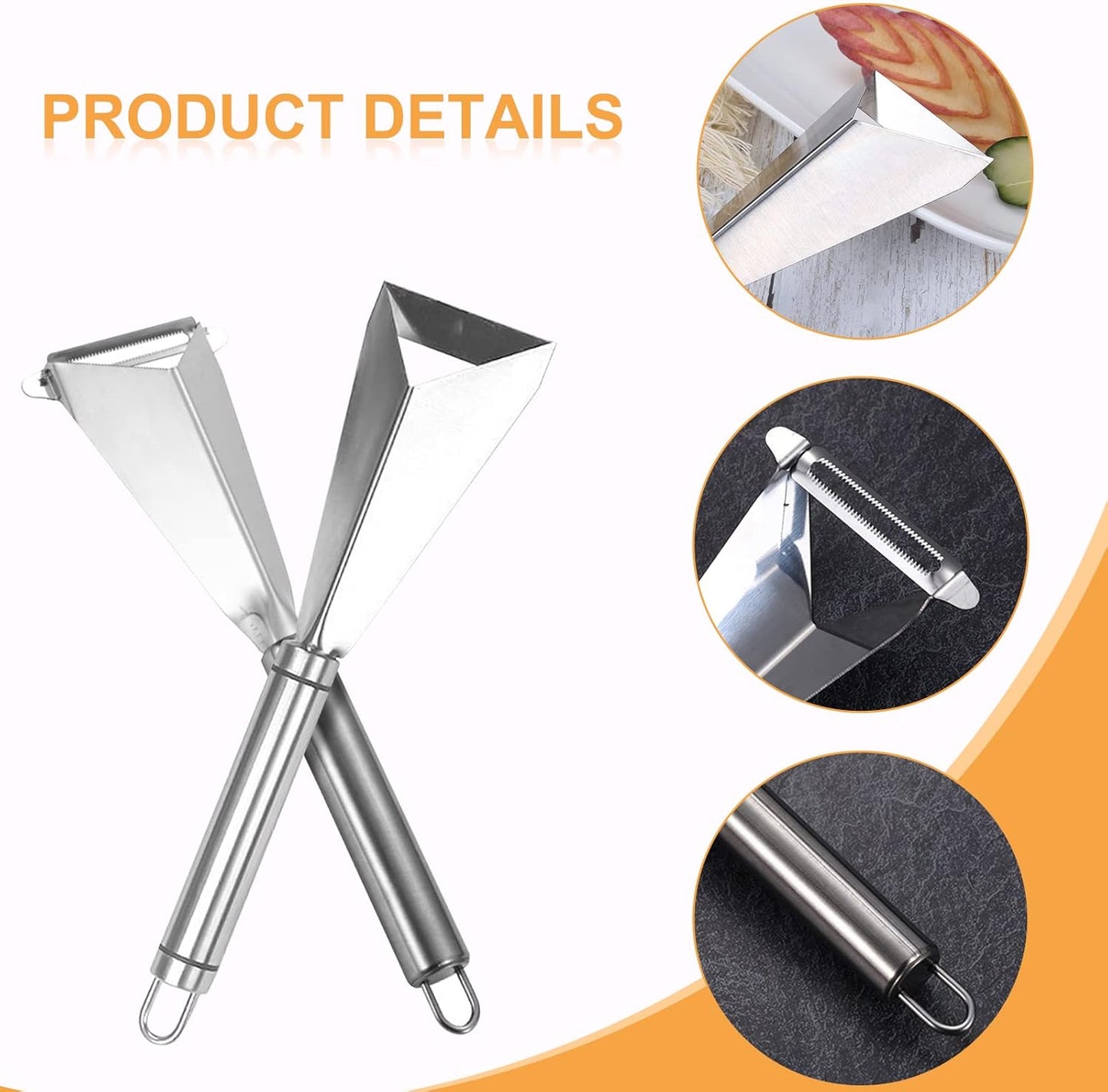 Fruit Carving Tools, Fruit Carving Knife Pack of 3, Stainless Steel Vegetable Carving Tools, Melon Baller Scoop DIY Carving Knives for Home Kitchen