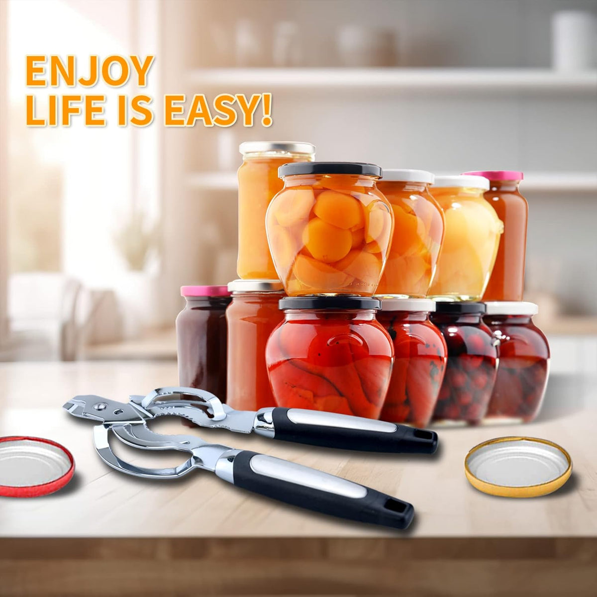 Jar Opener, Multi Bottle Opener for Seniors with Arthritis