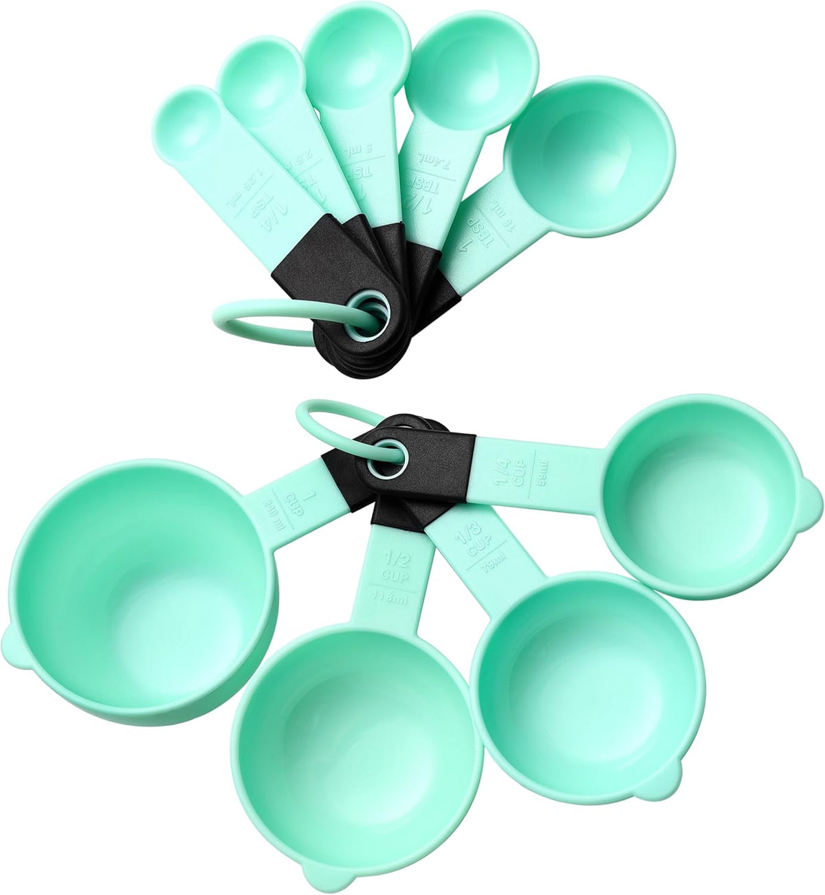 Magnetic Measuring Cups and Spoons Set of 9 - Mint
