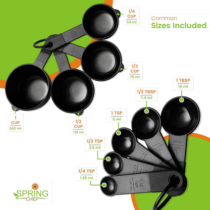 Magnetic Measuring Cups and Spoons Set of 9 - Mint