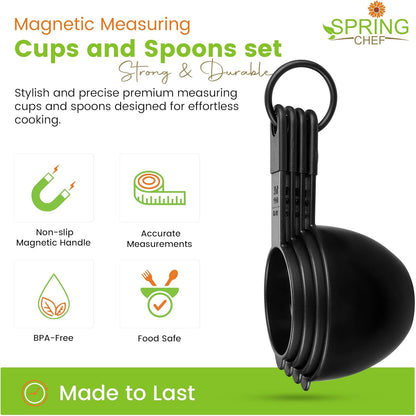 Magnetic Measuring Cups and Spoons Set of 9 - Mint