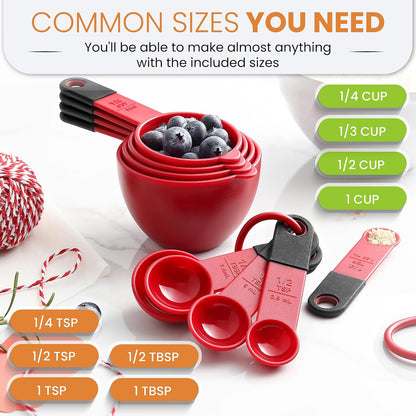Magnetic Measuring Cups and Spoons Set of 9 - Mint