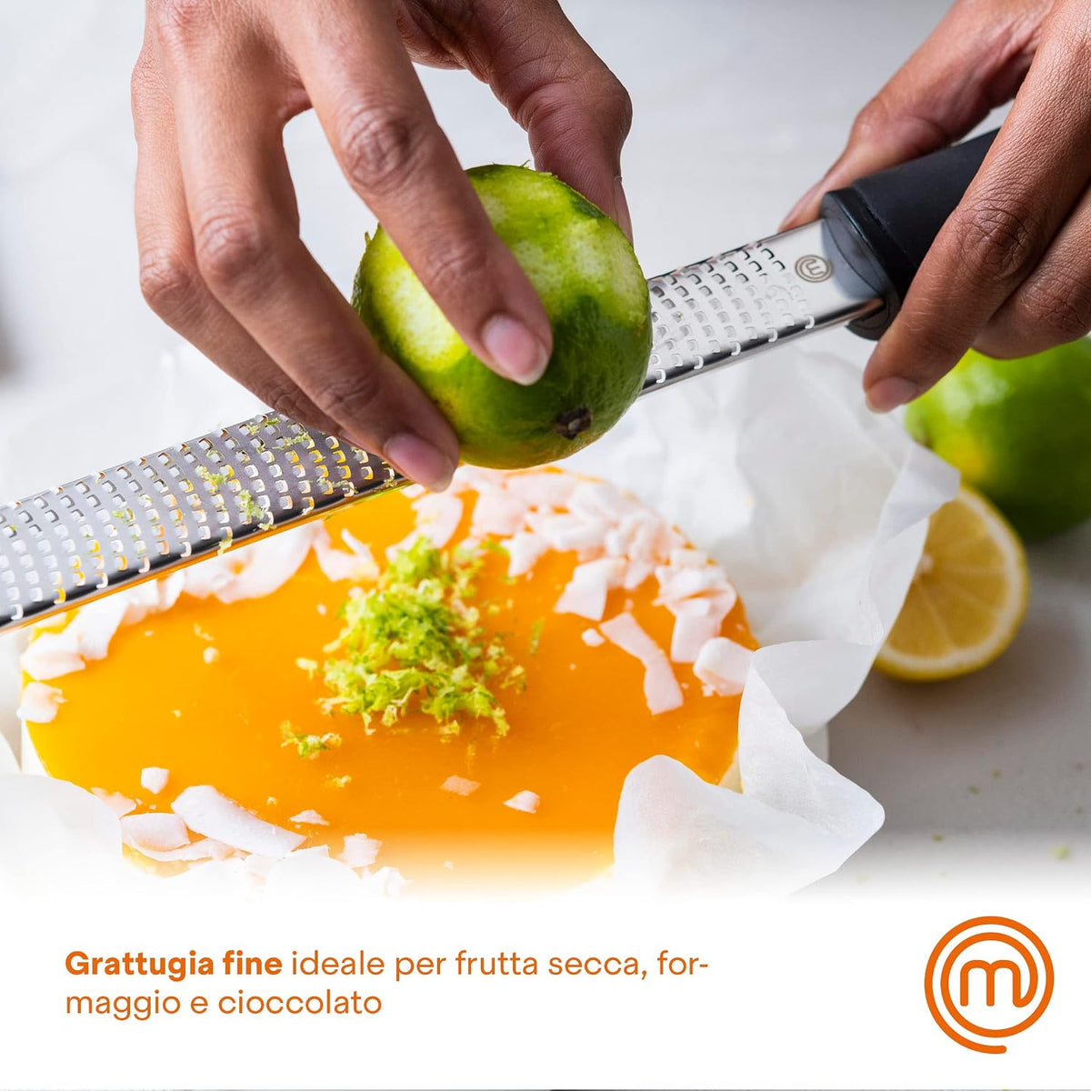 Lemon Zester Grater Micro Planing Tool for Zesting Citrus Fruits, Kitchen Gadget for Finely Grating Garlic, Ginger, Nutmeg, Parmesan Cheese, Chocolate and More, Stainless Steel, Black