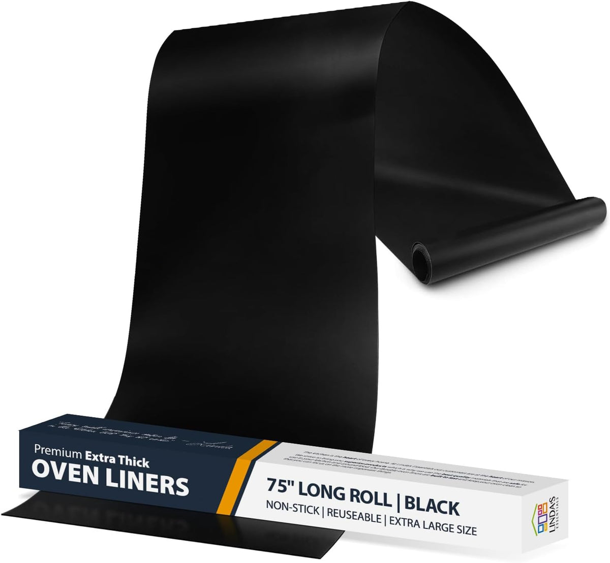 Oven Liners for Bottom of Oven - 2 Pack Large Heavy Duty Mats, 17”x25” Non-Stick Reusable Liner for Electric, Gas, Toaster Ovens, Grills - BPA & PFOA Free Kitchen Accessory to Keep Oven Clean (Black)