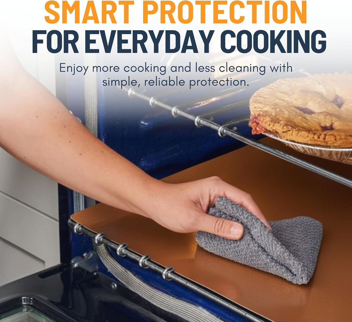Oven Liners for Bottom of Oven - 2 Pack Large Heavy Duty Mats, 17”x25” Non-Stick Reusable Liner for Electric, Gas, Toaster Ovens, Grills - BPA & PFOA Free Kitchen Accessory to Keep Oven Clean (Black)