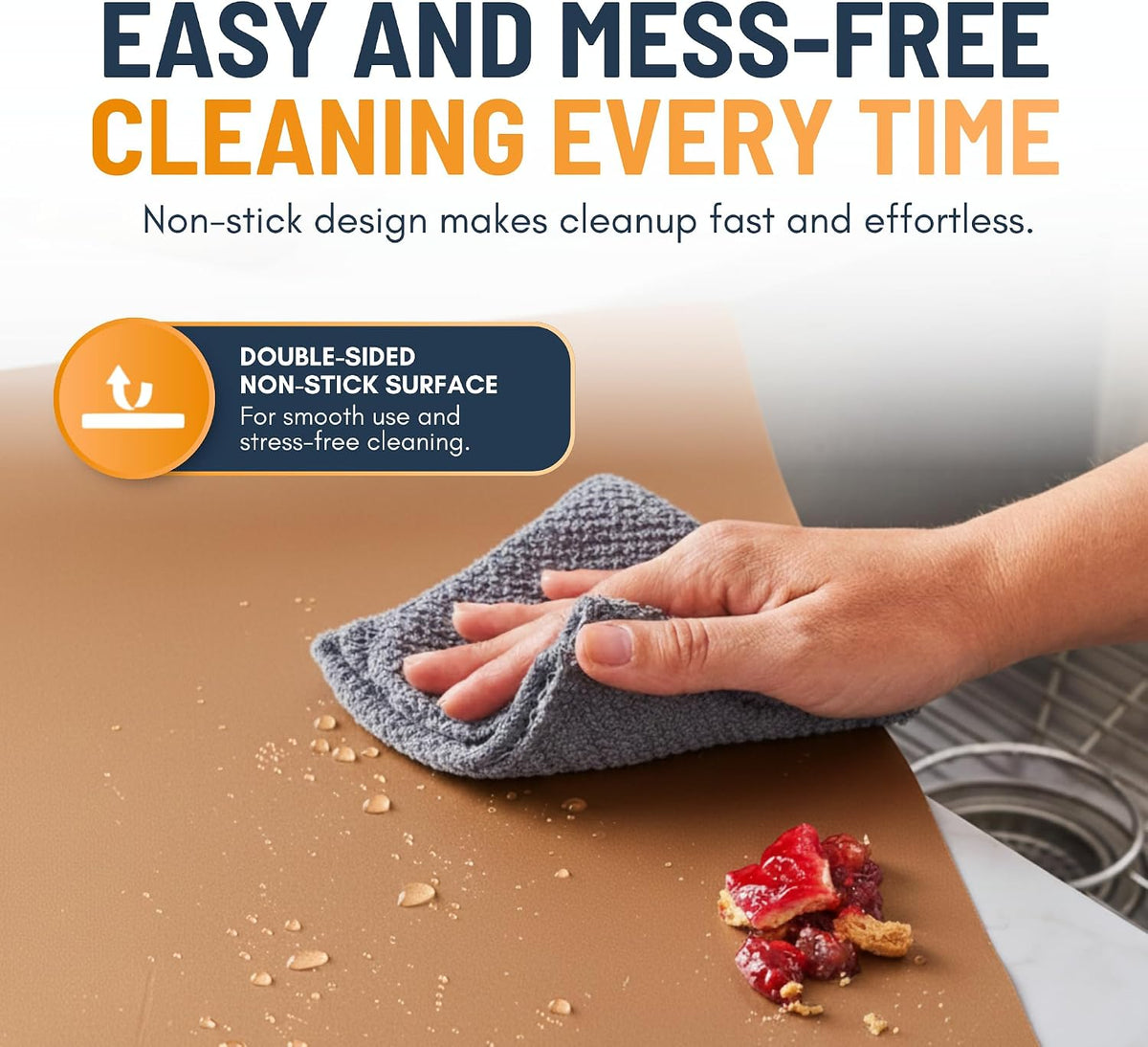 Oven Liners for Bottom of Oven - 2 Pack Large Heavy Duty Mats, 17”x25” Non-Stick Reusable Liner for Electric, Gas, Toaster Ovens, Grills - BPA & PFOA Free Kitchen Accessory to Keep Oven Clean (Black)