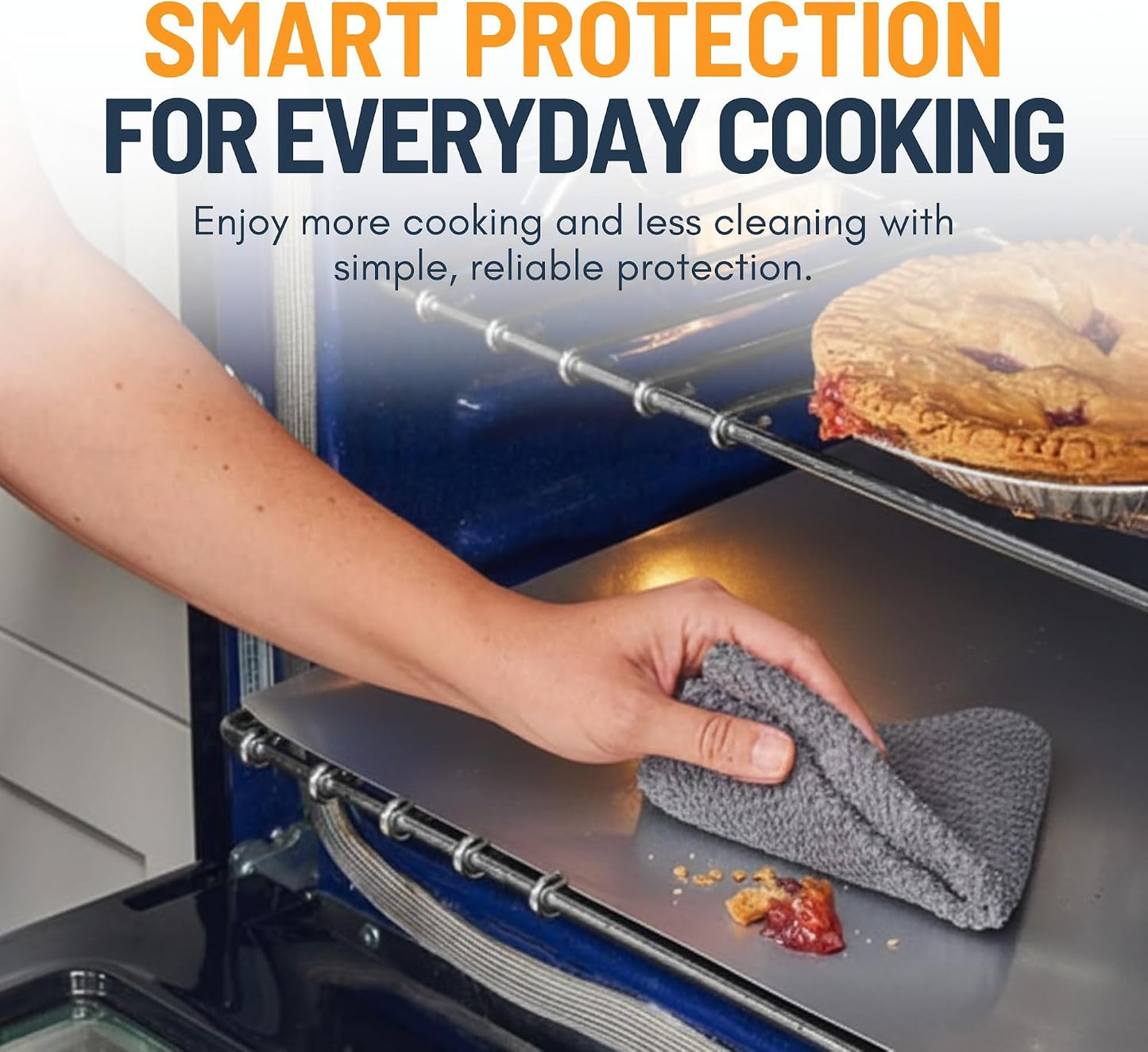 Oven Liners for Bottom of Oven - 2 Pack Large Heavy Duty Mats, 17”x25” Non-Stick Reusable Liner for Electric, Gas, Toaster Ovens, Grills - BPA & PFOA Free Kitchen Accessory to Keep Oven Clean (Black)