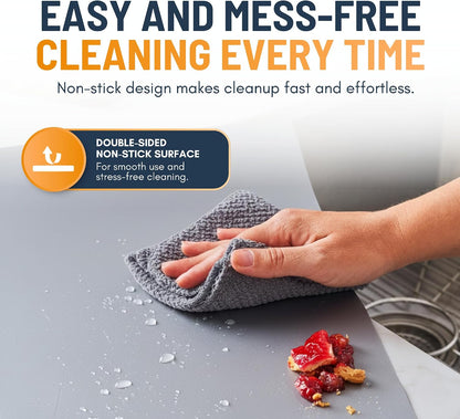 Oven Liners for Bottom of Oven - 2 Pack Large Heavy Duty Mats, 17”x25” Non-Stick Reusable Liner for Electric, Gas, Toaster Ovens, Grills - BPA & PFOA Free Kitchen Accessory to Keep Oven Clean (Black)