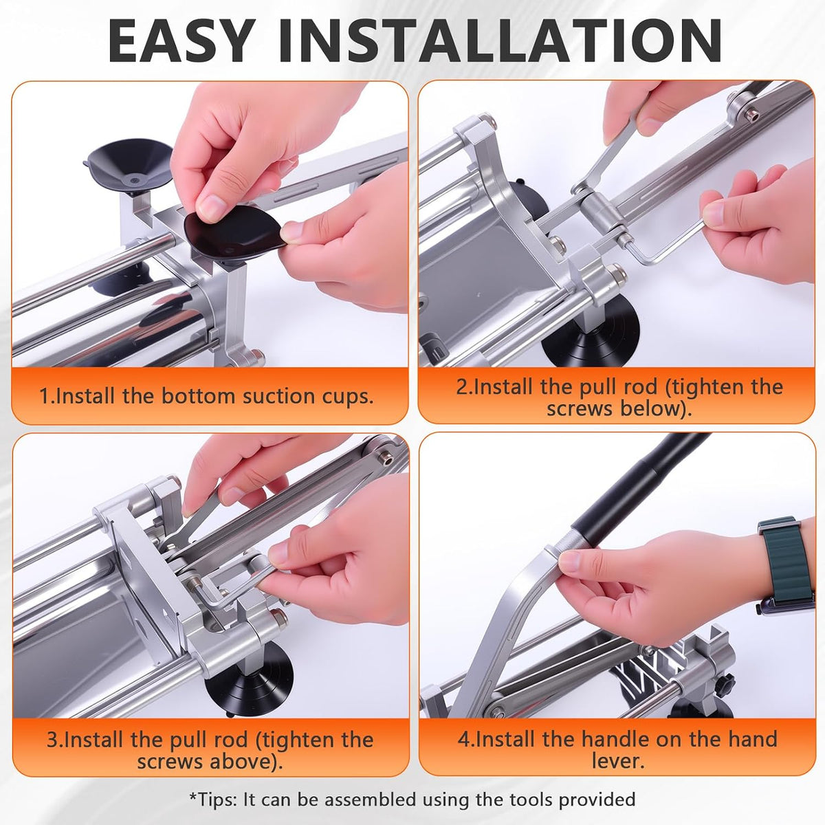 French Fry Cutter, Heavy Duty Potato Slice, Stainless Steel Blades with 1/2 Inch, 3/8 Inch and 1/4 Inch Blades for Whole Potatoes Carrots Cucumbers Carrot,Yam