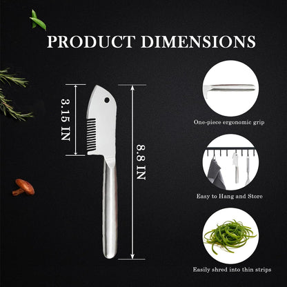 Newly Upgraded Stainless Steel Multi-purpose Julienne Peeler, Handheld Vegetable Shredding Tool, Vegetable Peeler Julienne Slicer for Making Shredded Scallions Cucumber (2pcs)