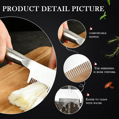 Newly Upgraded Stainless Steel Multi-purpose Julienne Peeler, Handheld Vegetable Shredding Tool, Vegetable Peeler Julienne Slicer for Making Shredded Scallions Cucumber (2pcs)