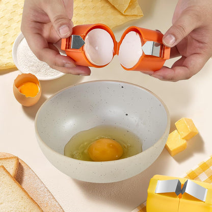 Egg Shell Opener, 2025 Upgraded Stainless Steel Egg Cracker Tool, Egg Topper Cutter Tool, Ideal for Raw Eggs, Handheld, Convenient for Home & Camping, Kitchen Gadgets (Yellow)
