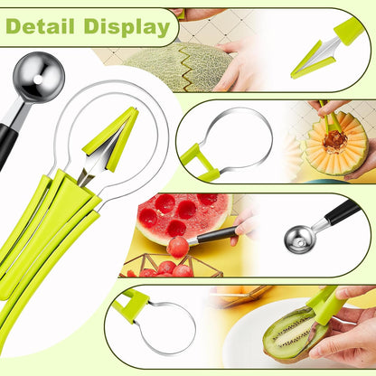 2 Pcs Melon Baller Scoop Set 4 in 1 Stainless Steel Fruit Scooper