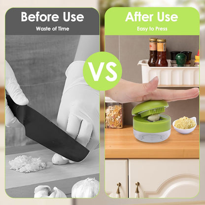 2Pcs Garlic Presses, Garlic Chopper for Garlic Ginger Fruit