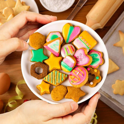 30Pcs Mini Cookie Cutter Set with Box, 3 Sizes Per Shape | Stainless Steel, Tiny Polymer Clay Cutters, Small Geometric Biscuit Mold Set, Safe for Kids