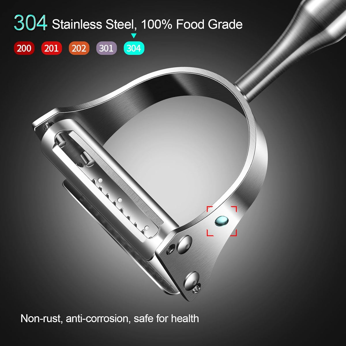 2 in1Julienne Vegetable Peeler,Stainless Steel Silver | julienne shredder tool peels and slices into julienne strips; non-slip handle, suitable for both right- and left-handed users