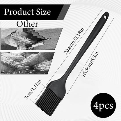 4PCS Silicone Pastry Brushes, Heat Resistant Oil Baking Brushes