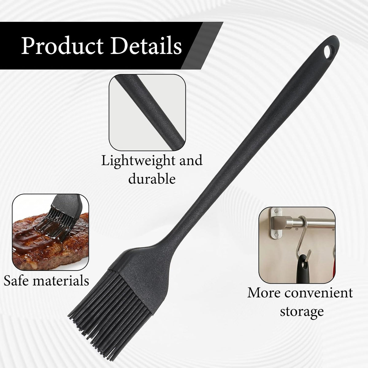 4PCS Silicone Pastry Brushes, Heat Resistant Oil Baking Brushes