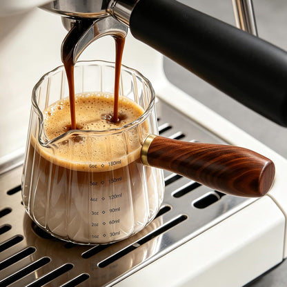 6oz Espresso Cups, V-Spout Espresso Shot Cups, Ribbed Milk Frothing Pitcher
