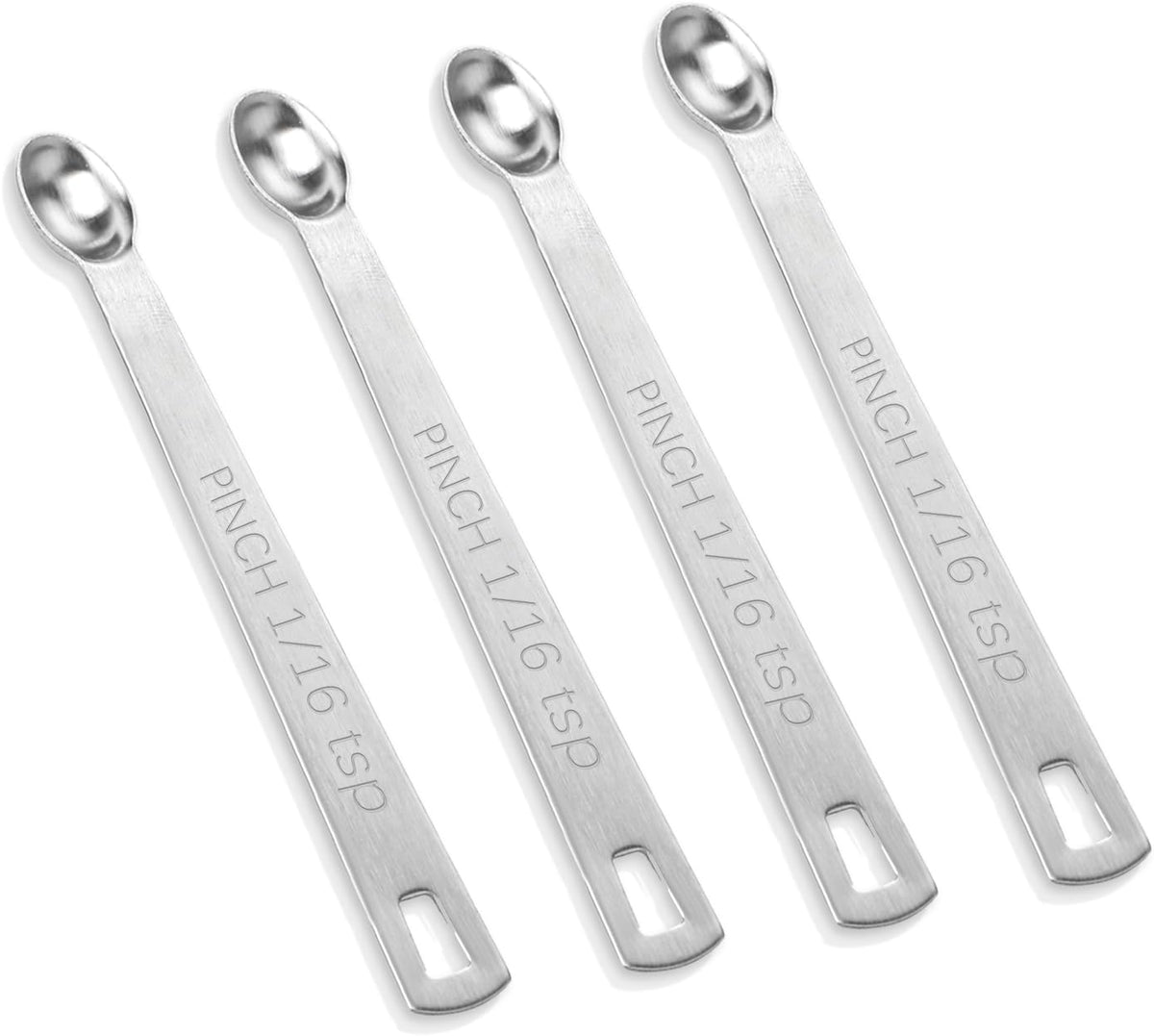 4 PCS 1/4 Teaspoon (1/4 Tsp | 1.25 mL | 1.25 cc) Single Measuring Spoon, Stainless Steel 1/4 Tsp Small Measuring Spoon Mini Measuring Spoons