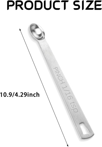 4 PCS 1/4 Teaspoon (1/4 Tsp | 1.25 mL | 1.25 cc) Single Measuring Spoon, Stainless Steel 1/4 Tsp Small Measuring Spoon Mini Measuring Spoons