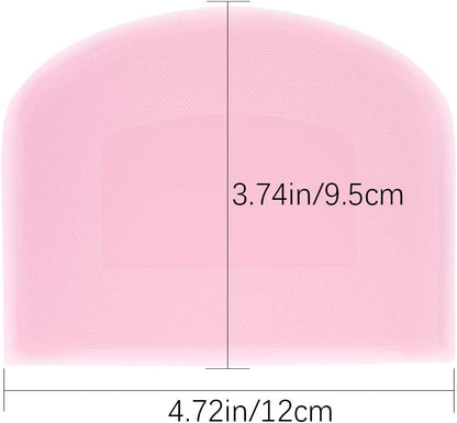 2 Pieces 12 x 9.5 cm Pastry Horn – Plastic Dough Scraper for Kitchen, Pastry, Pancakes (Pink, White)
