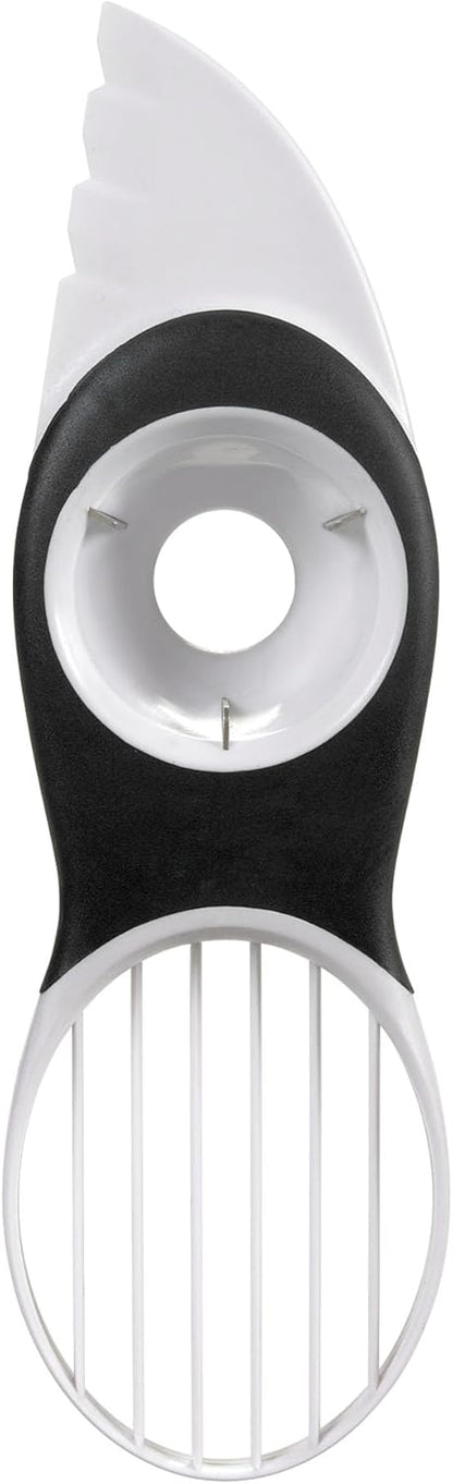 Good Grips 3-in-1 Avocado Slicer, White | Removes pits cleanly and slices effortlessly to speed up food prep, perfect for high-volume commercial catering kitchens.