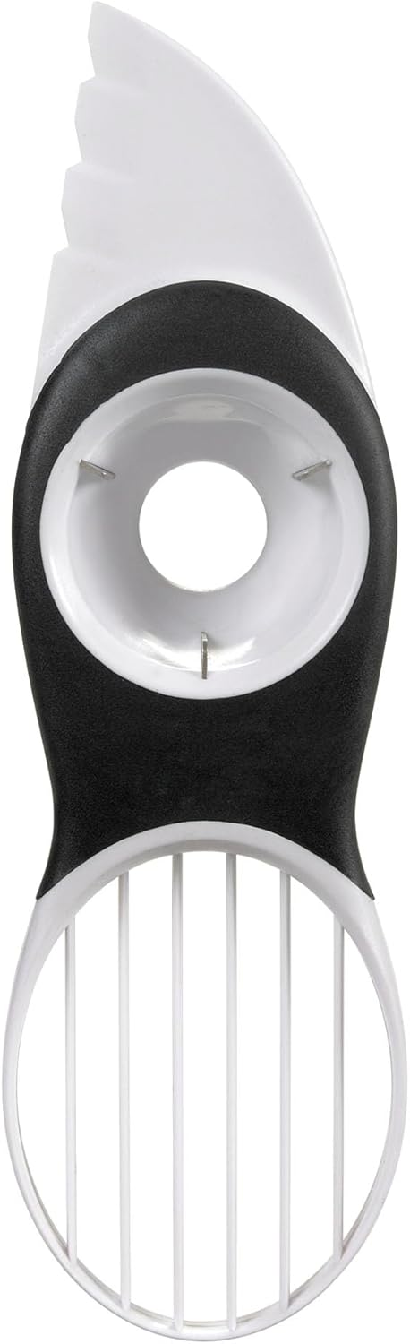 Good Grips 3-in-1 Avocado Slicer, White | Removes pits cleanly and slices effortlessly to speed up food prep, perfect for high-volume commercial catering kitchens.