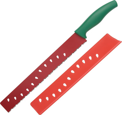 Watermelon Knife, Serrated Fruit Slicer for Watermelon and Large Fruit, Long Blade for Clean Slicing, Easy Cutting Tool