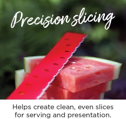 Watermelon Knife, Serrated Fruit Slicer for Watermelon and Large Fruit, Long Blade for Clean Slicing, Easy Cutting Tool