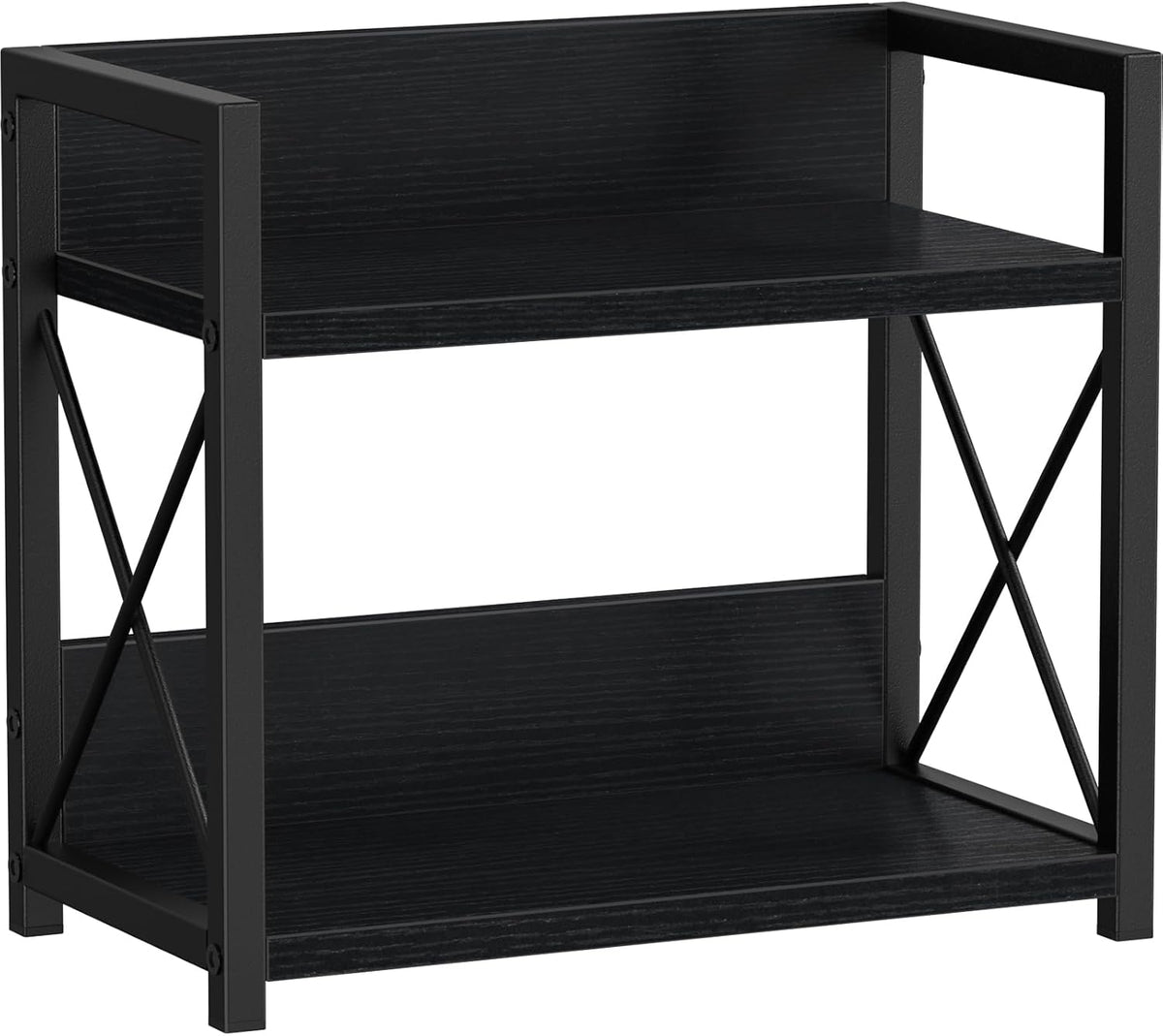 Countertop Shelf Organizer, 2 Tier Kitchen Spice Rack for Countertop, Wood Coffee Counter Shelf Organizer for Home (Brown, S)