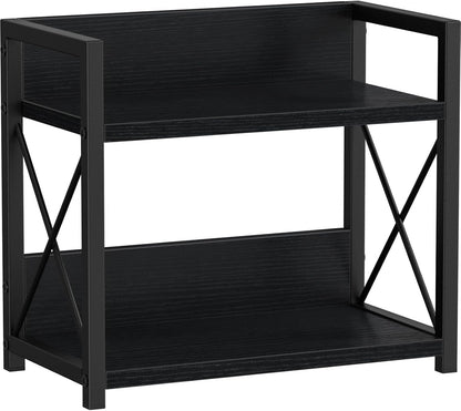 Countertop Shelf Organizer, 2 Tier Kitchen Spice Rack for Countertop, Wood Coffee Counter Shelf Organizer for Home (Brown, S)