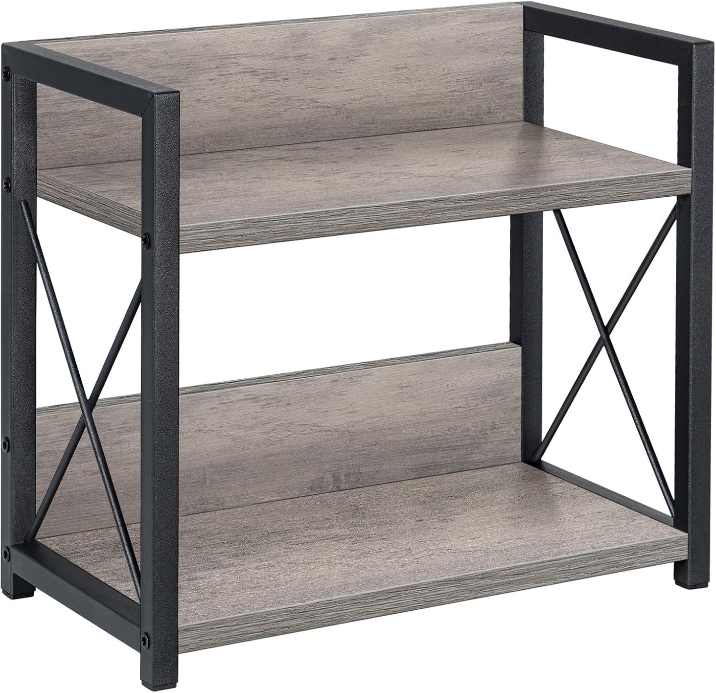 Countertop Shelf Organizer, 2 Tier Kitchen Spice Rack for Countertop, Wood Coffee Counter Shelf Organizer for Home (Brown, S)