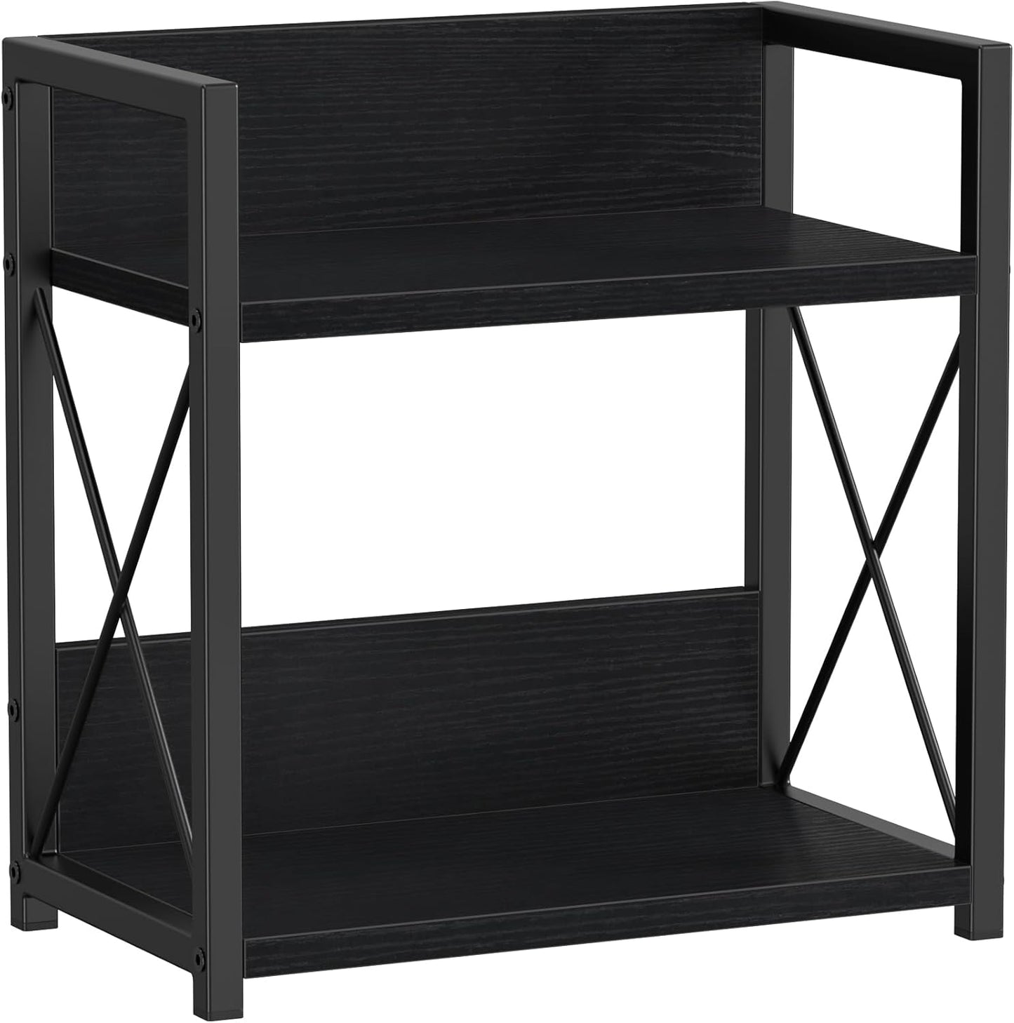Countertop Shelf Organizer, 2 Tier Kitchen Spice Rack for Countertop, Wood Coffee Counter Shelf Organizer for Home (Brown, S)