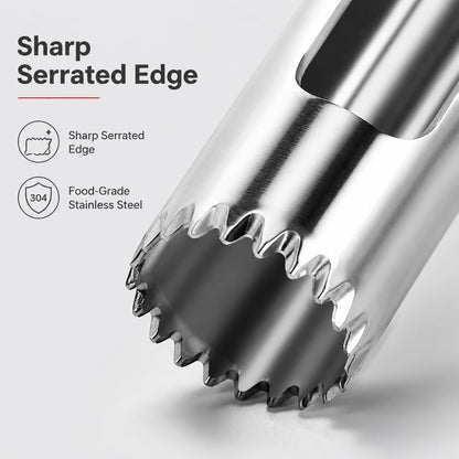 Stainless Steel Apple Corer, Red T-Handle
