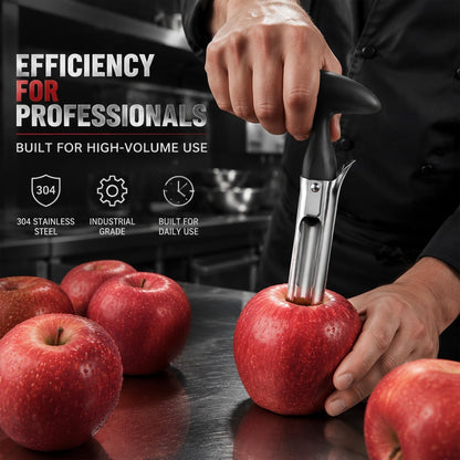 Stainless Steel Apple Corer, Red T-Handle