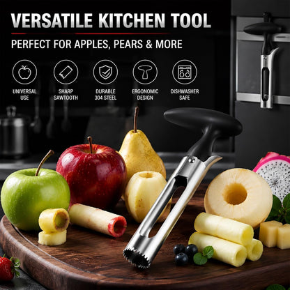 Stainless Steel Apple Corer, Red T-Handle