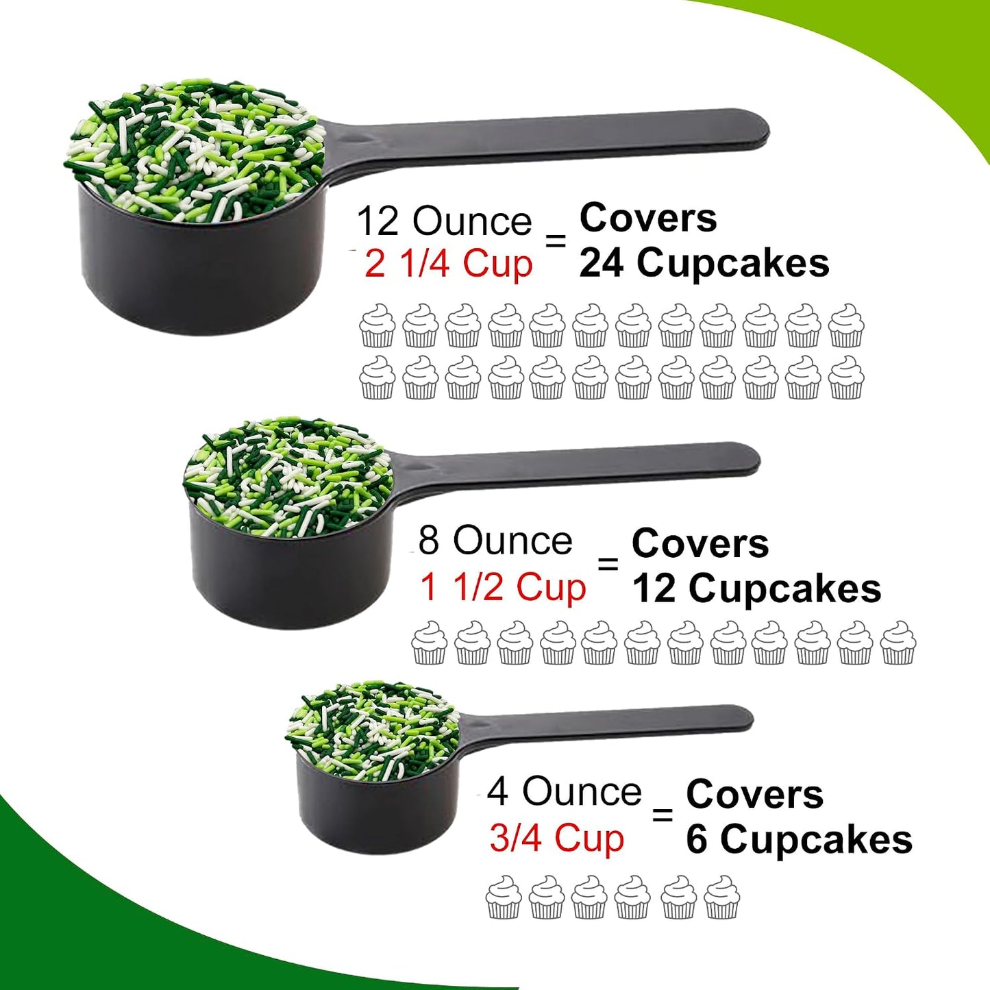 Lucky Jimmy Blend | 8 Oz Stand Up Sprinkle Bag | St. Patrick's Day Themed Sprinkle Blend | Classic Jimmies in Green, Lime, and White Colors | Toppings for Cakes, Pastries, and Desserts
