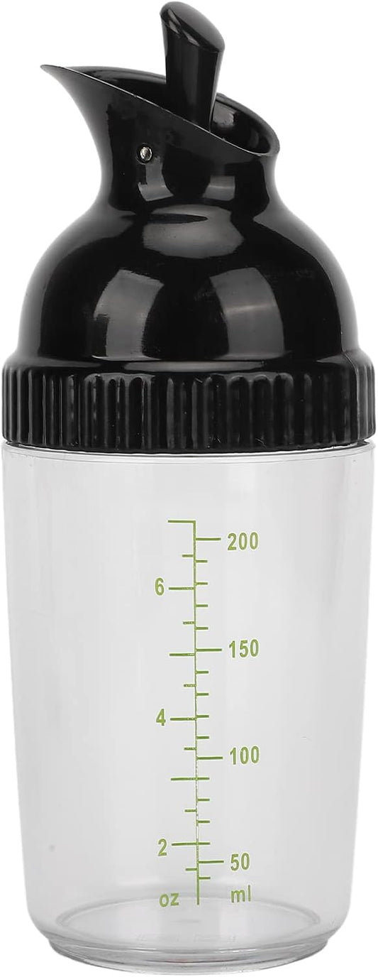 200ml Salad Dressing Container, Condiment Bottles, Salad Dressing Bottles Salad Dressing Shaker Prevent Leakage Salad Dressing Jar with Lid (Black), Medium