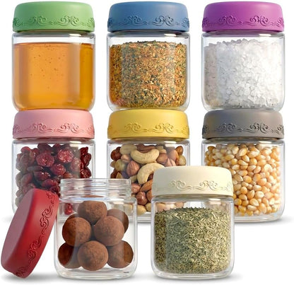 4 OZ Salad Dressing Jar 8 Pack, Airtight Leakproof Bulk Small Glass Sauce Jar with Lids, Reusable for Lunch Box, Bento, Travel & Meal Prep(4 OZ-8Pack)
