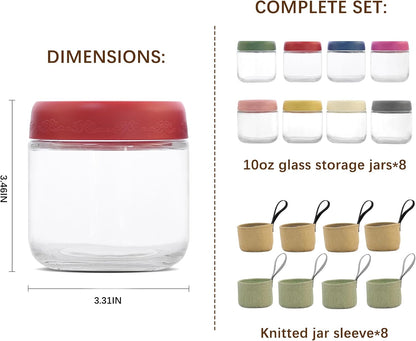 4 OZ Salad Dressing Jar 8 Pack, Airtight Leakproof Bulk Small Glass Sauce Jar with Lids, Reusable for Lunch Box, Bento, Travel & Meal Prep(4 OZ-8Pack)