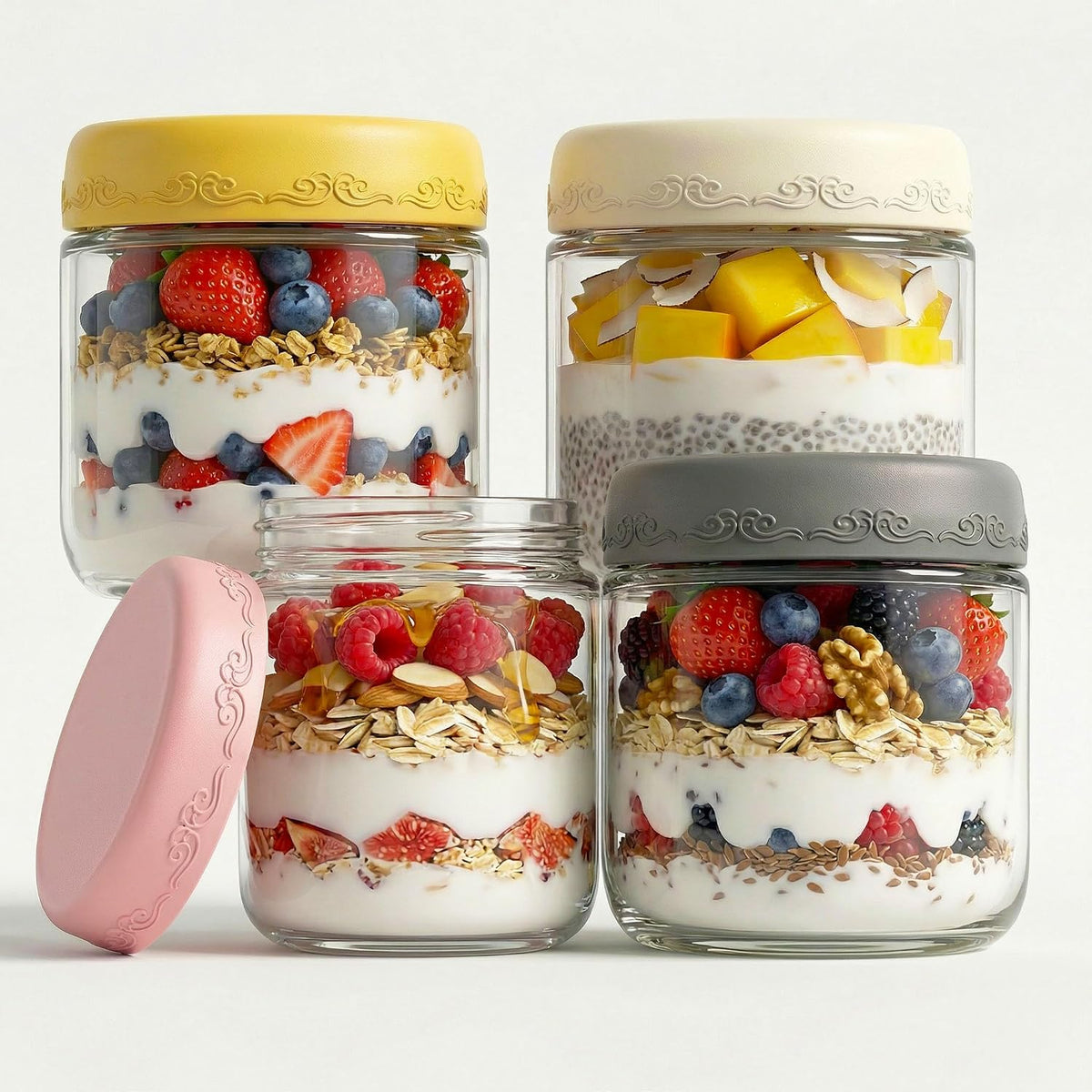 4 OZ Salad Dressing Jar 8 Pack, Airtight Leakproof Bulk Small Glass Sauce Jar with Lids, Reusable for Lunch Box, Bento, Travel & Meal Prep(4 OZ-8Pack)