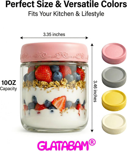4 OZ Salad Dressing Jar 8 Pack, Airtight Leakproof Bulk Small Glass Sauce Jar with Lids, Reusable for Lunch Box, Bento, Travel & Meal Prep(4 OZ-8Pack)