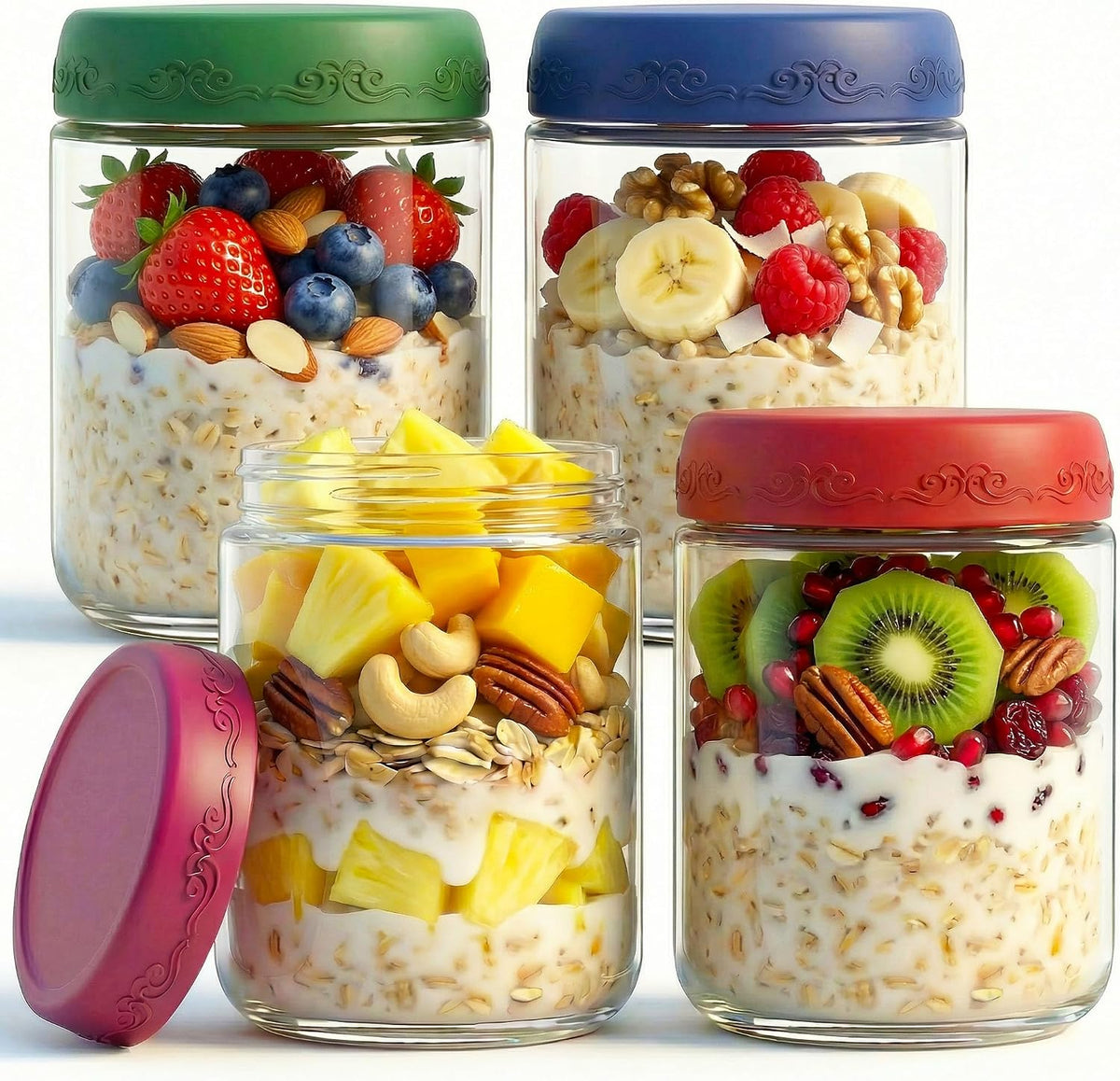 4 OZ Salad Dressing Jar 8 Pack, Airtight Leakproof Bulk Small Glass Sauce Jar with Lids, Reusable for Lunch Box, Bento, Travel & Meal Prep(4 OZ-8Pack)