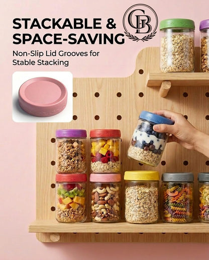 4 OZ Salad Dressing Jar 8 Pack, Airtight Leakproof Bulk Small Glass Sauce Jar with Lids, Reusable for Lunch Box, Bento, Travel & Meal Prep(4 OZ-8Pack)