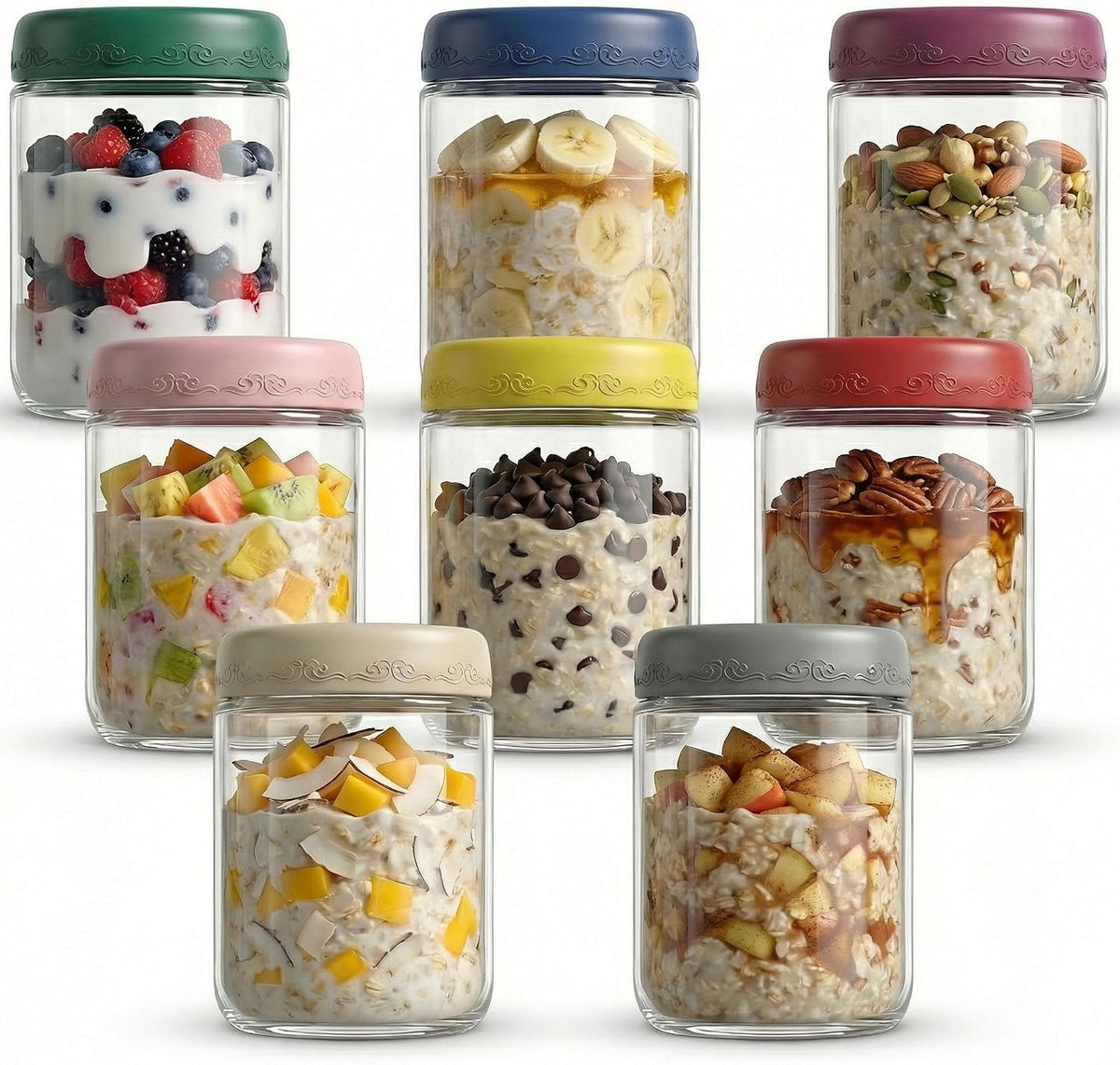 4 OZ Salad Dressing Jar 8 Pack, Airtight Leakproof Bulk Small Glass Sauce Jar with Lids, Reusable for Lunch Box, Bento, Travel & Meal Prep(4 OZ-8Pack)